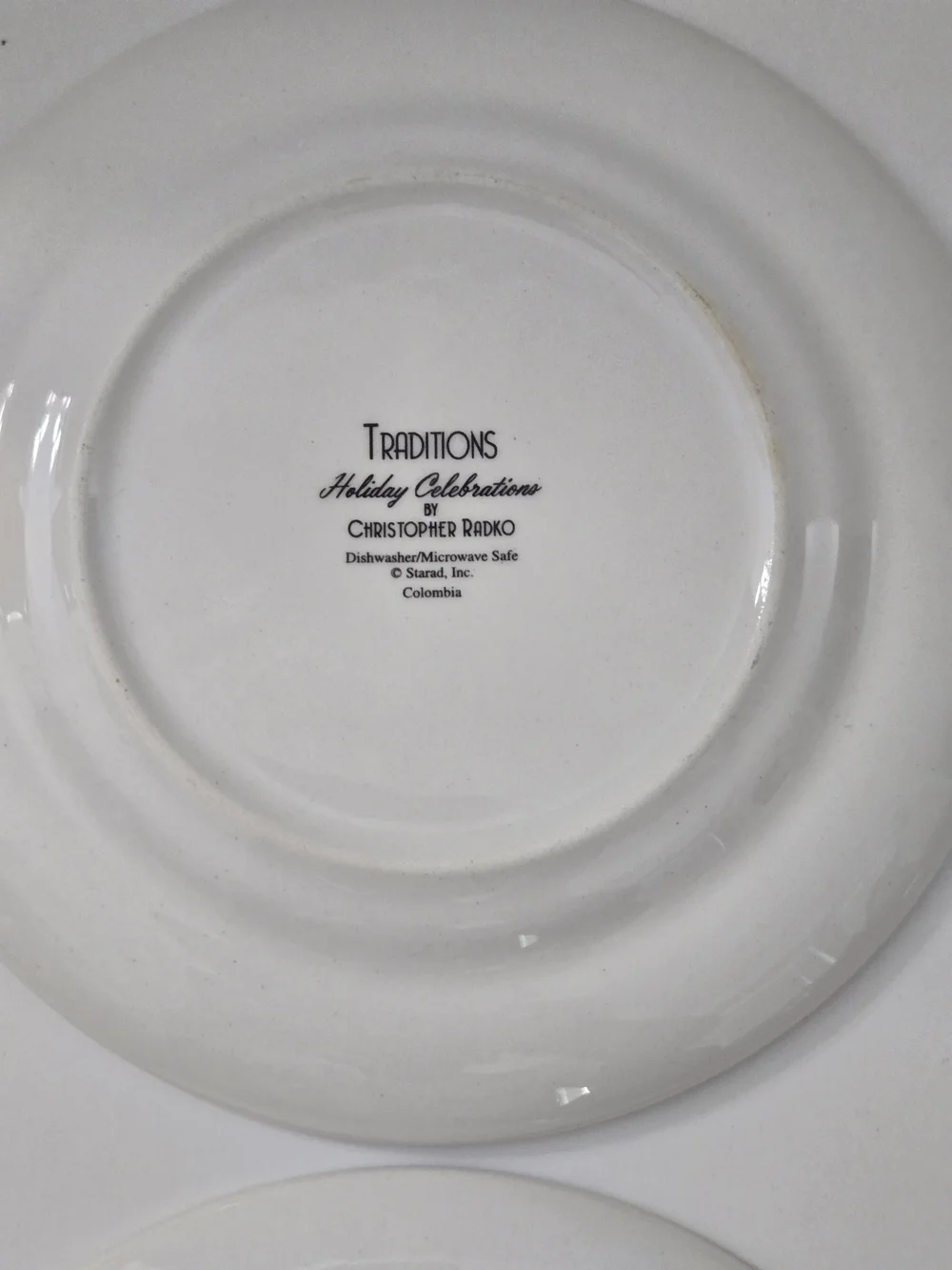 Christopher Radko Traditions Holiday Celebrations Christmas Plates Set of 6 6